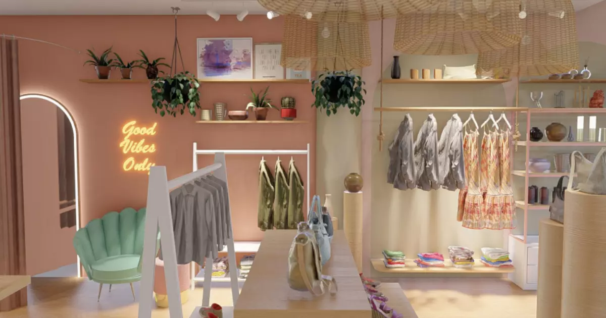 Loja de Roupas Estilo Moderno  Loja de roupa, Decoração de loja pequena,  Loja decoração