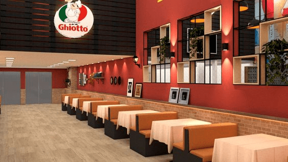 Arquitetura de pizzaria moderna